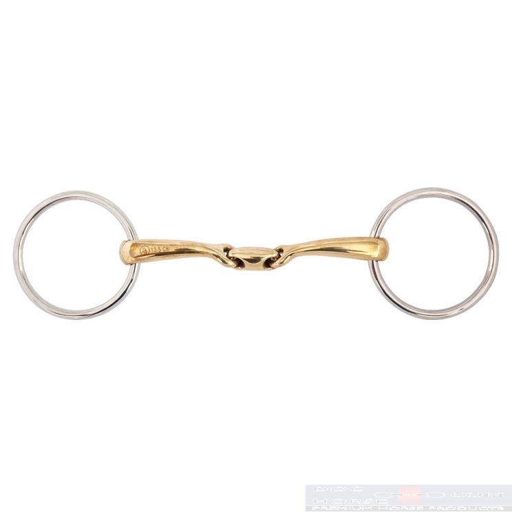 BR Double Jointed Loose Ring Snaffle Soft Contact 14MM