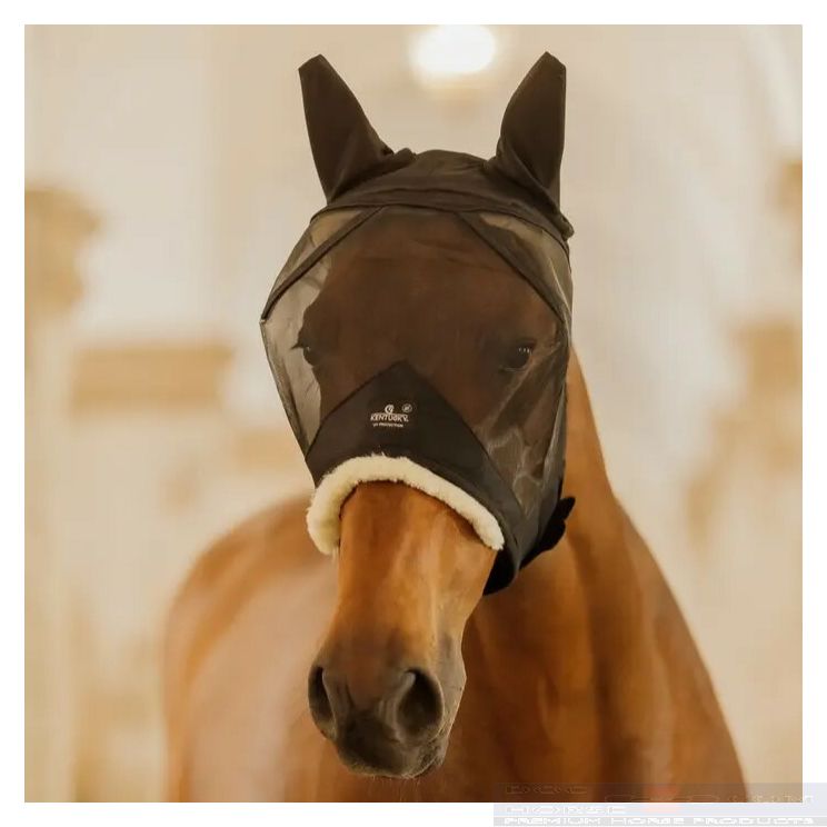 Kentucky Fly Mask Skin Friendly with Ears Black 