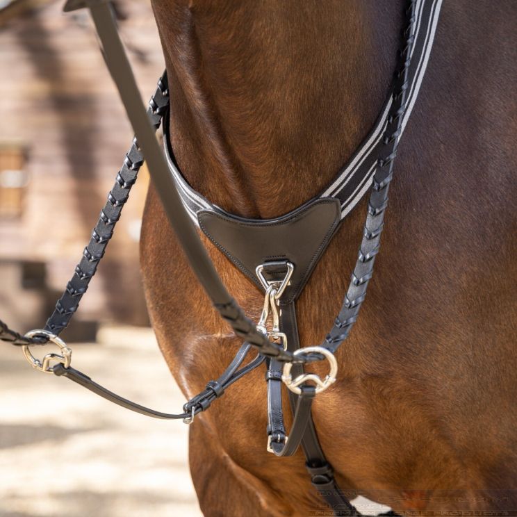LeMieux Arika Elastic Breastplate Brown / Silver Full