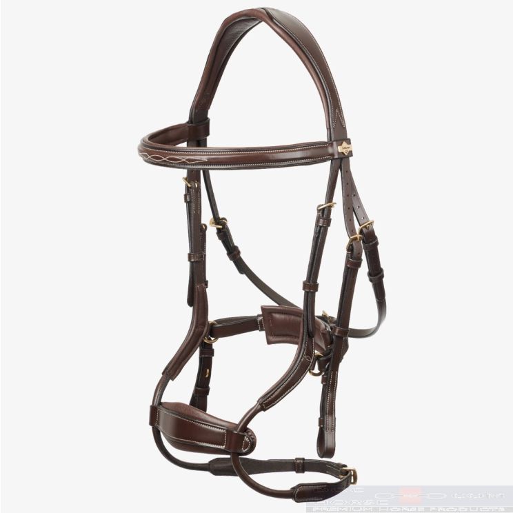 LeMieux Kudos Clear Arc Bridle Havana/Messing