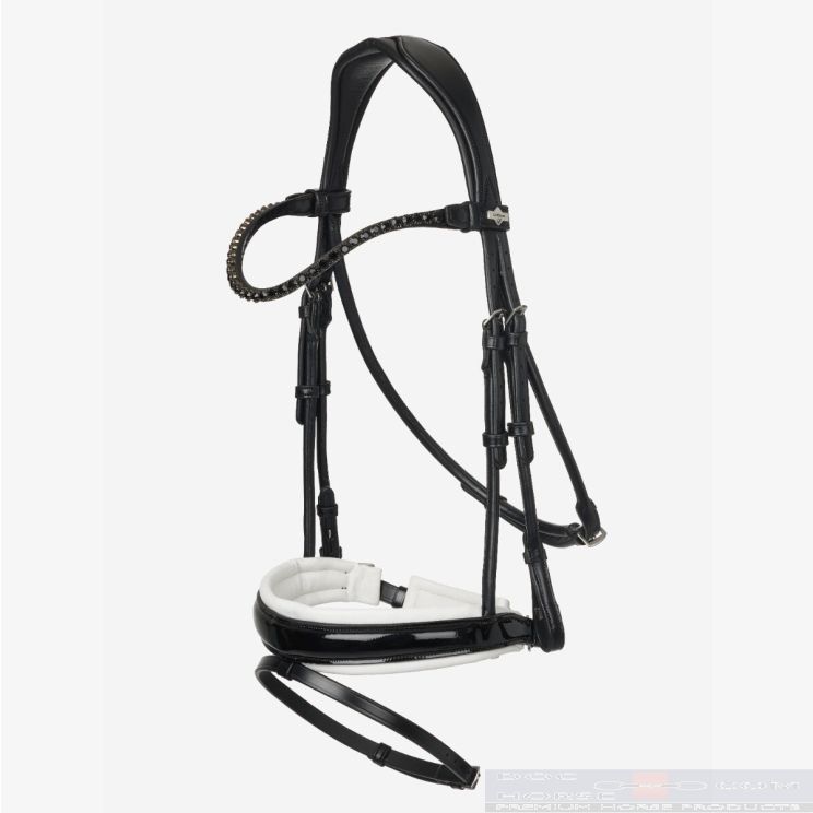 LeMieux Kudos Patent Dressage Bridle Black/White