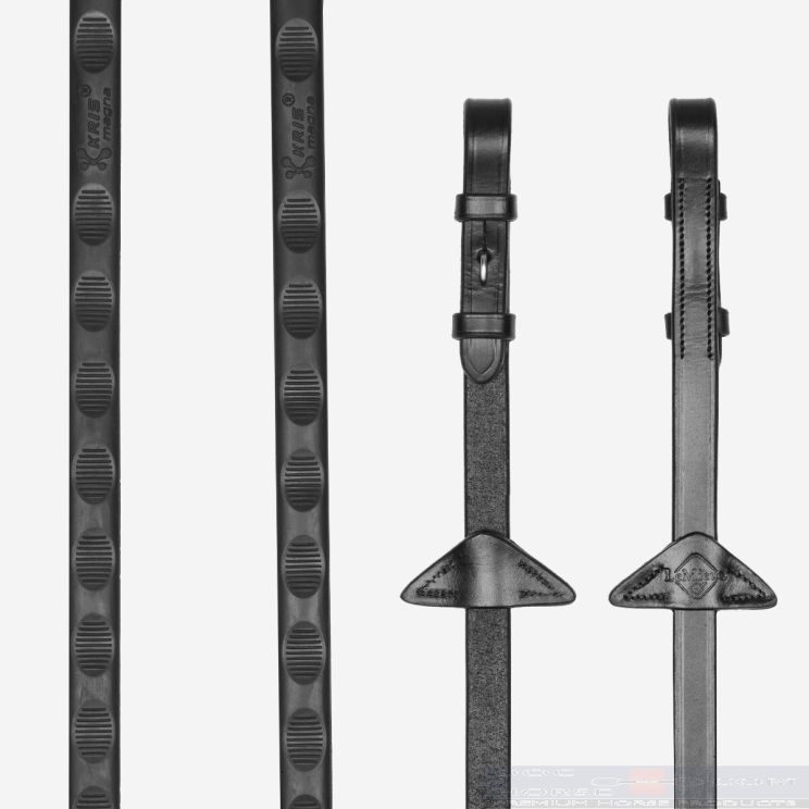 LeMieux Magna Grip Rubber Reins Black / Silver 