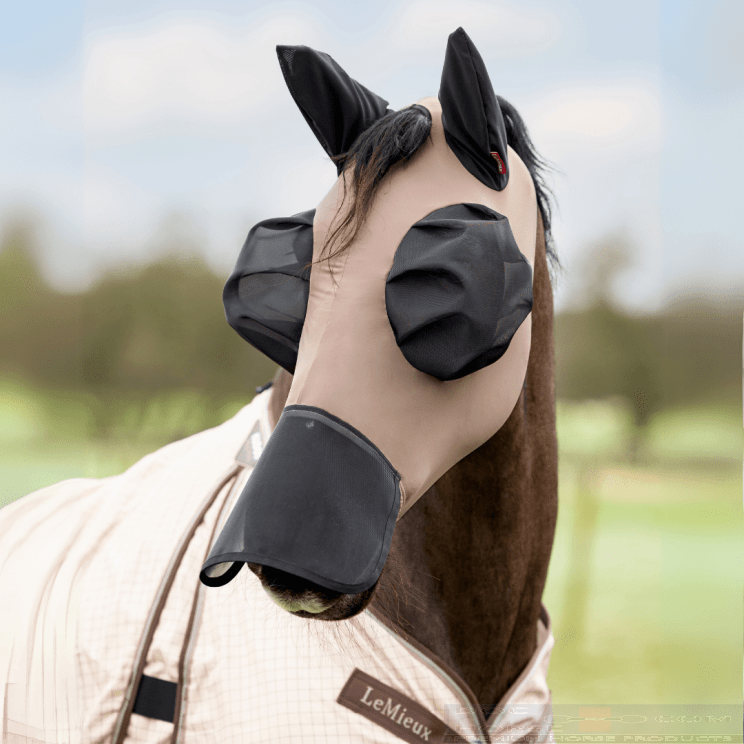 Lemieux Bug Relief Fly Mask + Nose Walnut