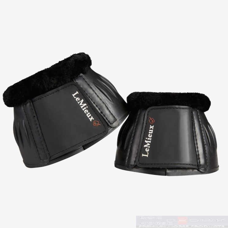 LeMieux Bell Boots Rubber with Fleece Black