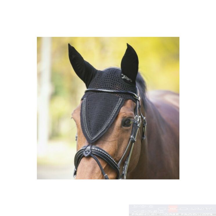 Penelope Fly Veil Long Strass Black