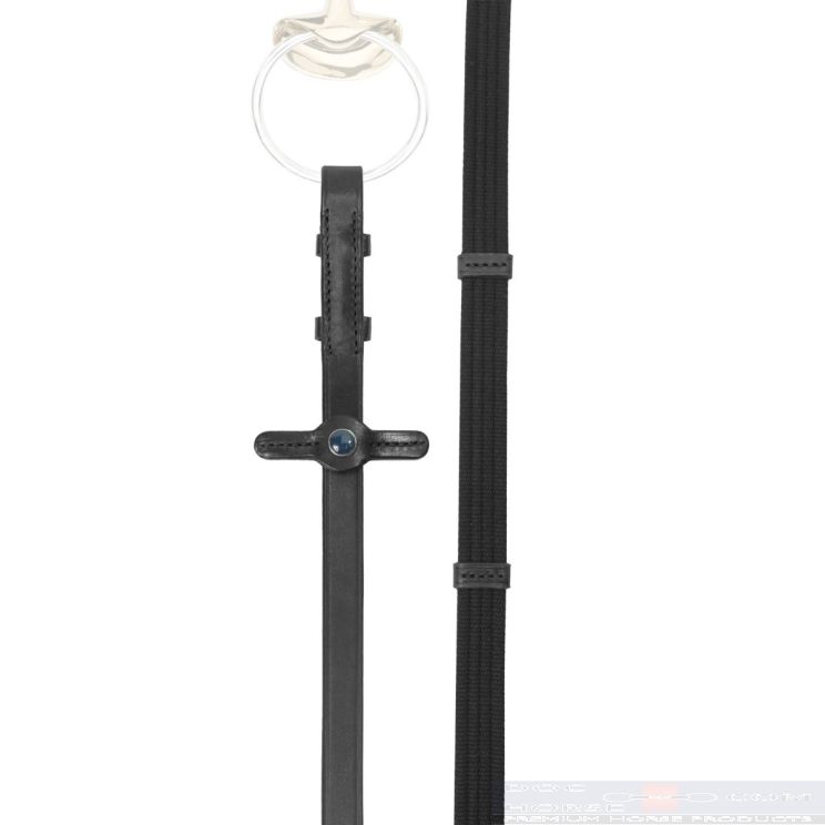 Stübben Reins Web Narrow 5 Leather Stops Black