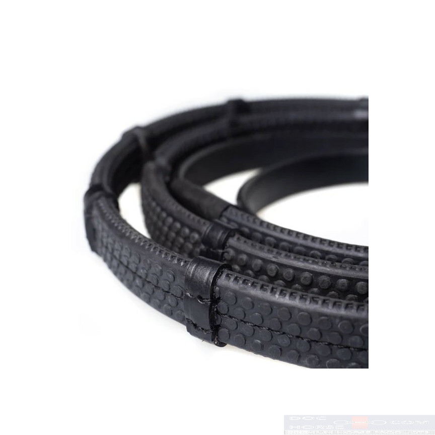 Nibago Reins Rubber Anti Slip + Stops Black