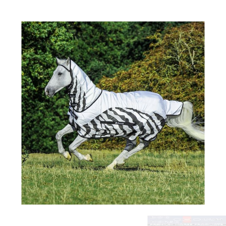 Bucas Buzz Off Rain Zebra Fly Rug with Full Neck