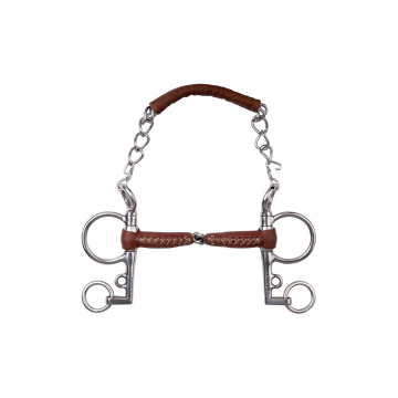 Metalab Pelham Bit Single Jointed Leather - Long Shanks