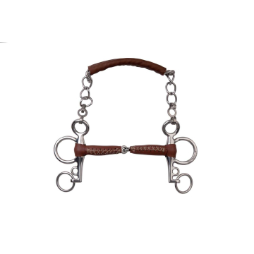 Metalab Pelham Bit Single Jointed Leather - Short Shanks