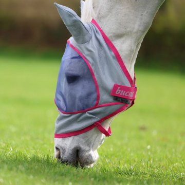 Bucas Buzz-Off Deluxe Vliegenmasker met oren Blue Blossom